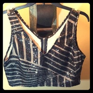 NWOT Sexy Sequin Crop top